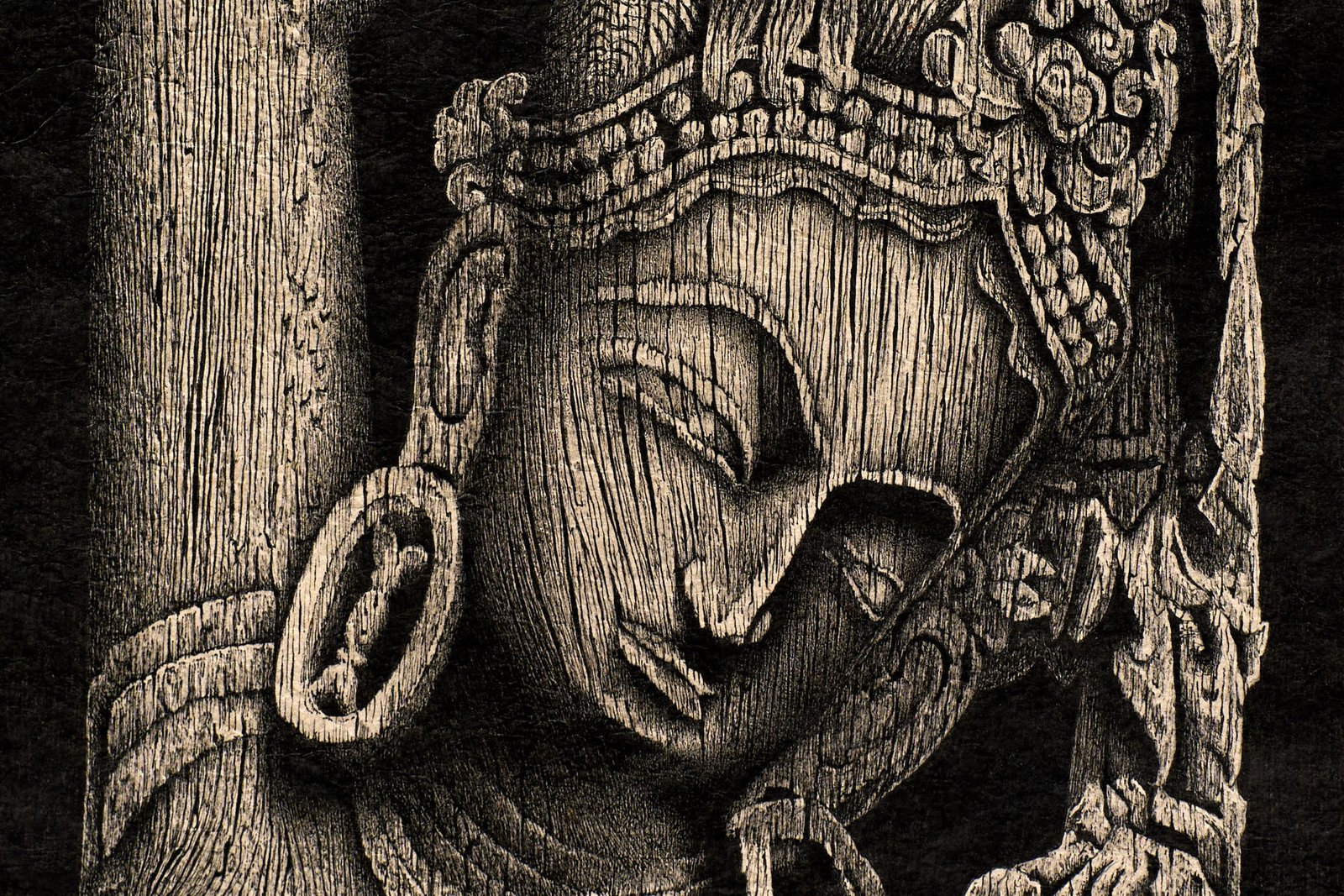 detail of an ink painting