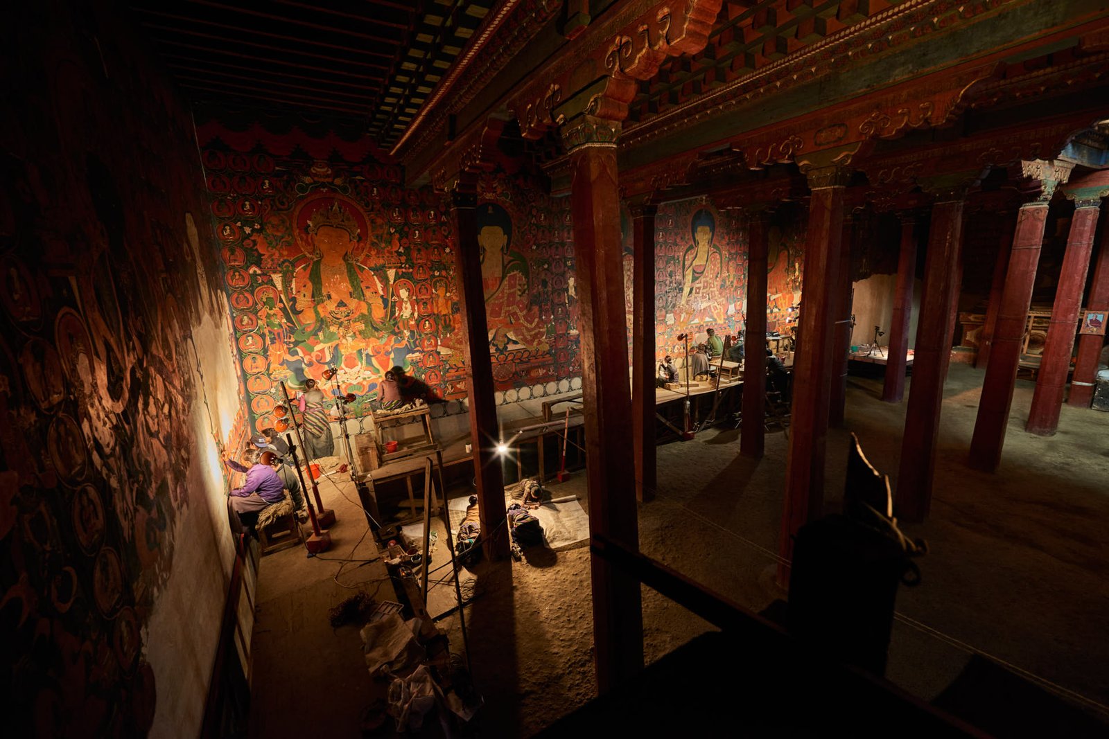 the team working in Tubchen monastery